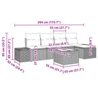 Sofa Set mit Kissen 6 pcs Braun Poly Rattan