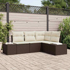 Gartensofa-set 4 pcs Braun Poly-Rattan