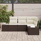 Gartensofa-set 4 pcs Braun Poly-Rattan