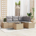 Gartensofa-set 5 pcs Beige Poly-Rattan