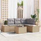 Gartensofa-set 5 pcs Beige Poly-Rattan