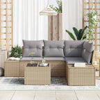 Gartensofa-set 5 pcs Beige Poly-Rattan