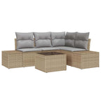 Gartensofa-set 5 pcs Beige Poly-Rattan