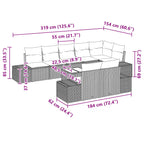 Gartensofa-set mit Kissen 9 pcs Braun Poly-Rattan