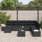 Gartensofa-set mit Kissen 9 pcs Poly-Rattan