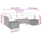 Gartensofa-set mit Kissen 6 pcs Beige Poly-Rattan