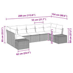 Gartensofa-set mit Kissen 7 pcs Beige Poly-Rattan