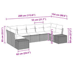 Gartensofa-set mit Kissen 7 pcs Braun Poly-Rattan