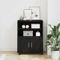 Schrank mit Regal Schwarz Eichen-Optik 60 x 48 x 74,5 cm