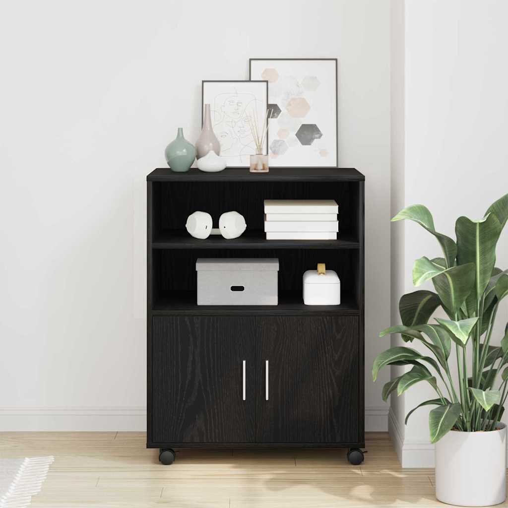 Schrank mit Regal Schwarz Eichen-Optik 60 x 48 x 74,5 cm
