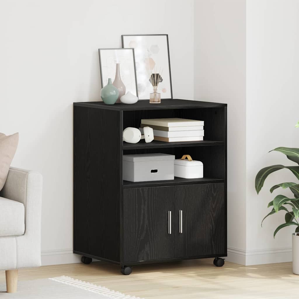 Schrank mit Regal Schwarz Eichen-Optik 60 x 48 x 74,5 cm