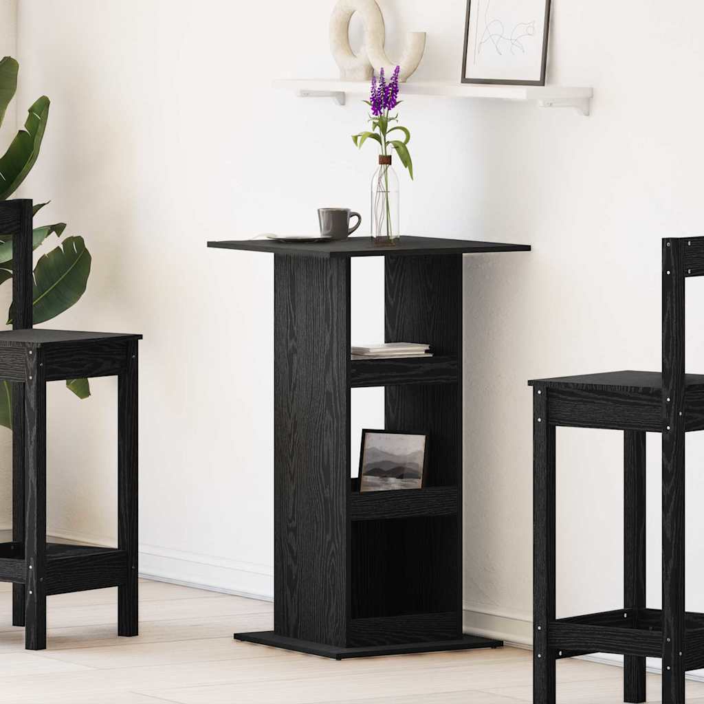 Bartisch Schwarz Eichen-Optik 60 x 60 x 100 cm Holzwerkstoff