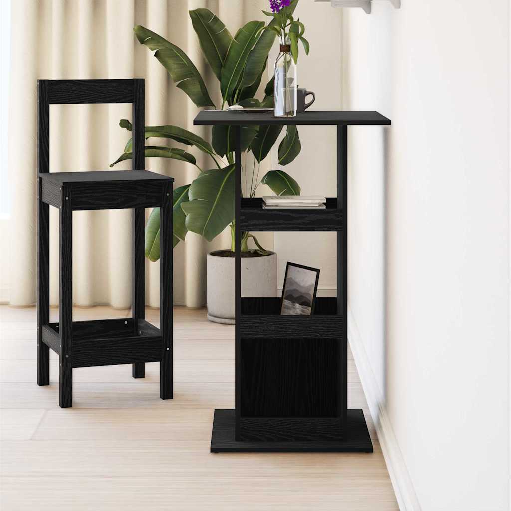 Bartisch Schwarz Eichen-Optik 60 x 60 x 100 cm Holzwerkstoff