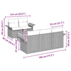 Gartensofa-set mit Kissen 6 pcs Schwarz Poly-Rattan