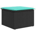 Gartensofa-set mit Kissen 7 pcs Schwarz Poly-Rattan