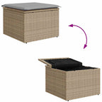 Gartensofa-set mit Kissen 9 pcs Beige Poly-Rattan