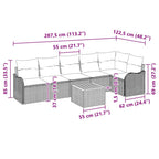 Gartensofa-set mit Kissen 7 pcs Beige Poly-Rattan