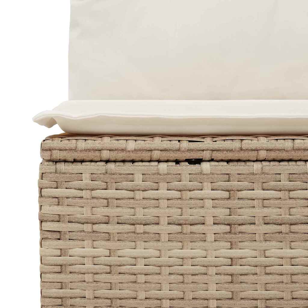 Gartensofa-set mit Kissen 8 pcs Beige Poly-Rattan