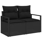 Gartensofa-set mit Kissen 8 pcs Schwarz Poly-Rattan