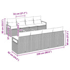 Gartensofa-set mit Kissen 9 pcs Beige Poly-Rattan