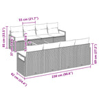 Gartensofa-set mit Kissen 9 pcs Grau Poly-Rattan