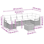 Gartensofa-set mit Kissen 8 pcs Beige Poly-Rattan