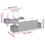 Gartensofa-set mit Kissen 6 pcs Beige Poly-Rattan