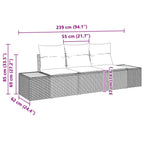 Gartensofa-set mit Kissen 3 pcs Schwarz Poly-Rattan