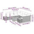 Gartensofa-set mit Kissen 9 pcs Beige Poly Rattan