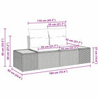 Gartensofa-set mit Kissen 5 pcs Schwarz Poly Rattan