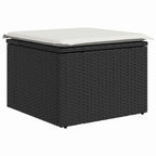 Gartensofa-set mit Kissen 6 pcs Schwarz Poly-Rattan