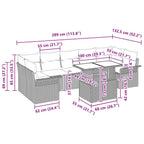 Gartensofa-set mit Kissen 8 pcs Schwarz Poly-Rattan