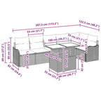 Sofa Set mit Kissen 7 pcs Grau Poly Rattan