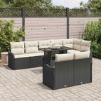 Lounge-Set mit Kissen 9 pcs Schwarz Poly Rattan
