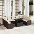 Garten-Sofa-Set mit Kissen 10 pcs Braun Poly Rattan