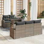 Gartensofa-set mit Kissen 6 pcs Grau Poly Rattan