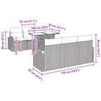 Gartensofa-set mit Kissen 7 pcs Braun Poly Rattan