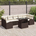 Garten-Sofa-Set mit Kissen 8 pcs Braun Poly Rattan