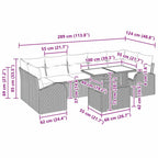 Garten-Sofa-Set mit Kissen 8 pcs Hellgrau Poly Rattan