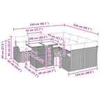 Gartensofa-set mit Speicher 9 pcs Braun Poly-Rattan