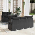 Gartensofa-set mit Speicher 6 pcs Schwarz Poly-Rattan