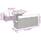 Gartensofa-set mit Speicher 7 pcs Hellgrau Poly-Rattan
