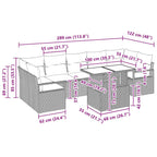 Garten-Sofa-Set mit Kissen 8 pcs Beige und Hellgrau Poly-Rattan