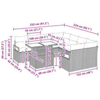 Gartensofa-set mit Speicher 9 pcs Schwarz und Creme Poly-Rattan