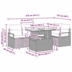 Gartensofa-set mit Speicher 6 pcs Schwarz und Creme Poly-Rattan
