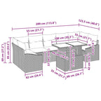 Garten-Sofa-Set mit Kissen 8 pcs Beige und Hellgrau Poly-Rattan