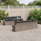 Gartensofa-set mit Kissen 7 pcs Grau Poly-Rattan