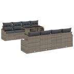 Gartensofa-set mit Kissen 7 pcs Grau Poly-Rattan