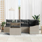Garten-Sofa-Set mit Kissen mit Speicher 6 pcs Hellgrau