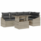 Garten-Sofa-Set mit Kissen mit Speicher 6 pcs Hellgrau
